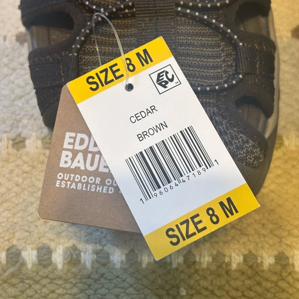 Eddie Bauer Dark Brown Outdoor Yesler Fisherman Sandals Size 8 NWT